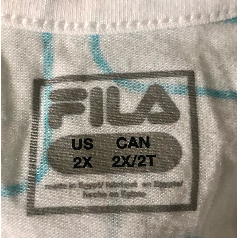 FILA NWT Said So Singlet Tank Racerback Logo Aqua Tie Back Athletic Top Plus 2X - Picture 7 of 9